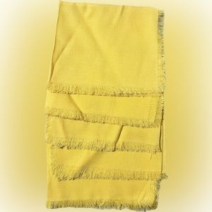 Yellow Fabric Napkins Set Of 5 Fringed Kitchen Dining Table Linen Decor Accent